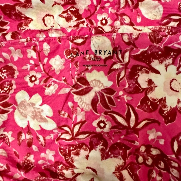 Lane Bryant Pink Floral Strapless Tank Top with Build in Bra - Picture 3 of 4